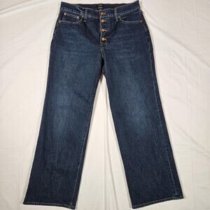 J.Crew Slim Wide-Leg Jeans Womens 30 Blue Medium Wash Button Fly Denim